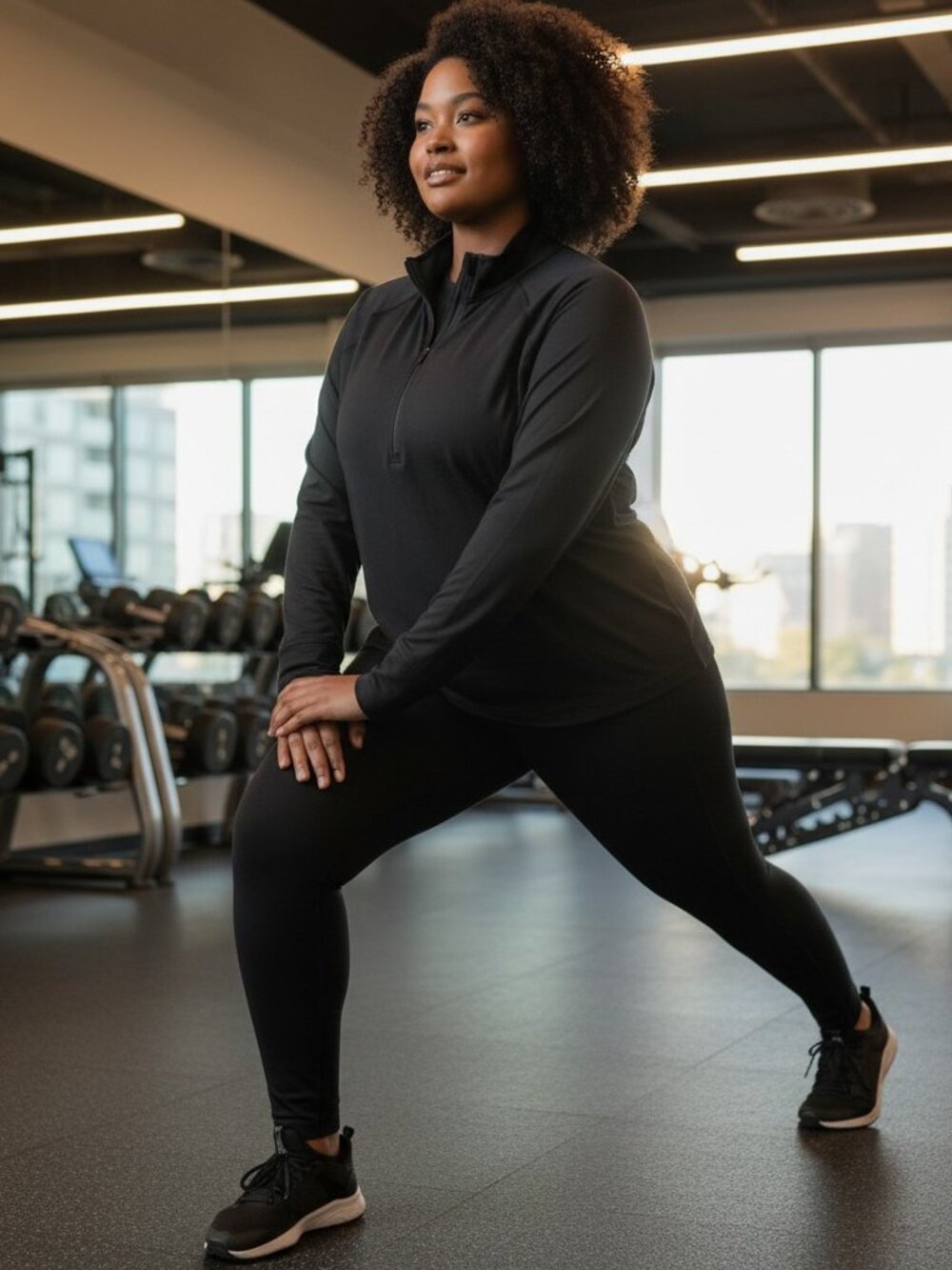 Xersion Quarter‑Zip Pullover – Black Long Sleeve Active Top – Size 3X